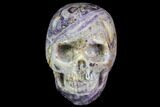 Realistic, Carved Chevron (Banded) Amethyst Skull #116486-1